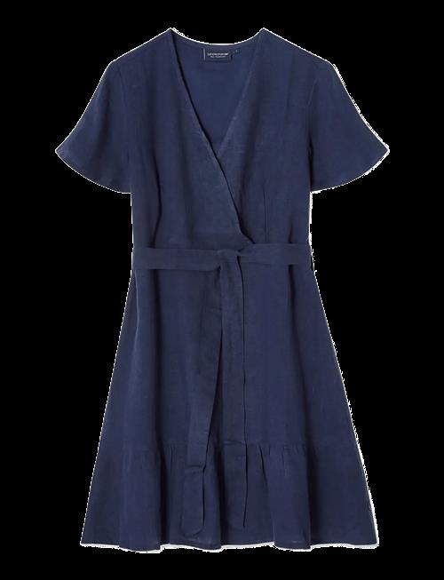 Lexington Clothing | Belted Linen V-Neck Dress | XL
