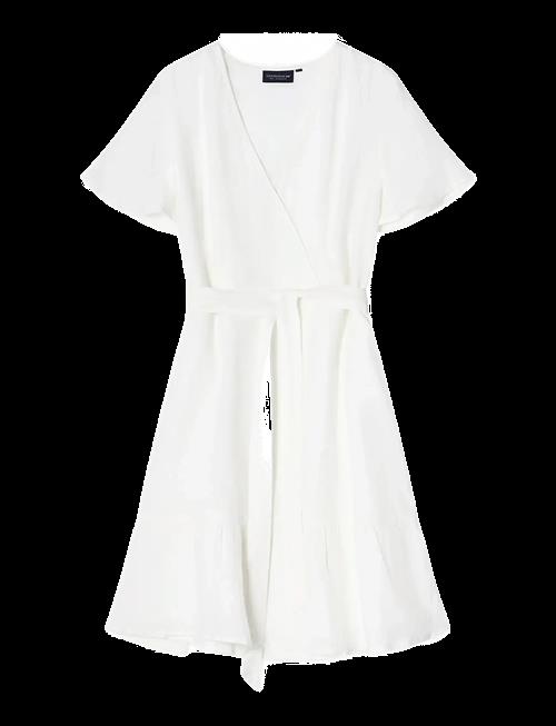 Lexington Clothing | Belted Linen V-Neck Dress | M