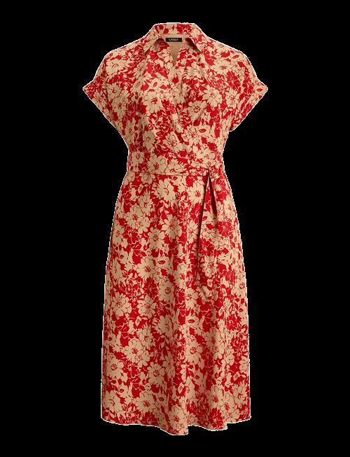 Lauren Women | Floral Belted Crepe Dress | 46