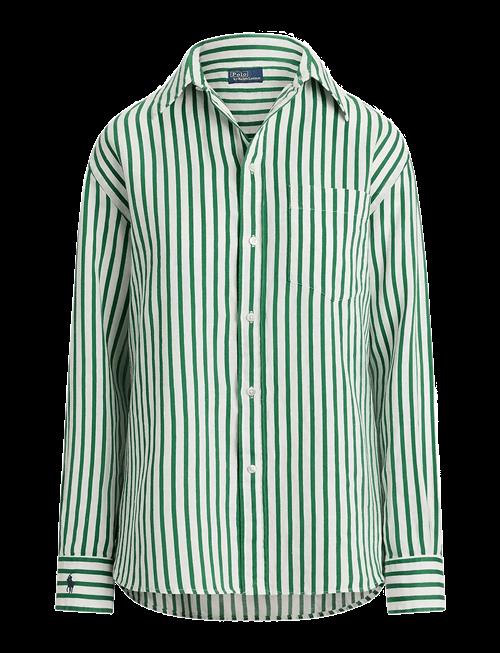 Polo Ralph Lauren | Oversize Fit Striped Linen-Cotton Shirt | XS