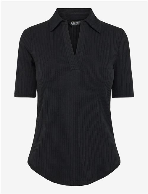 Lauren Ralph Lauren | Rib-Knit Elbow-Sleeve Polo Tee | XS