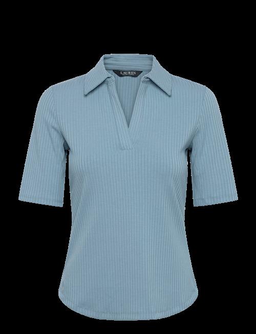 Lauren Ralph Lauren | Rib-Knit Elbow-Sleeve Polo Tee | XL