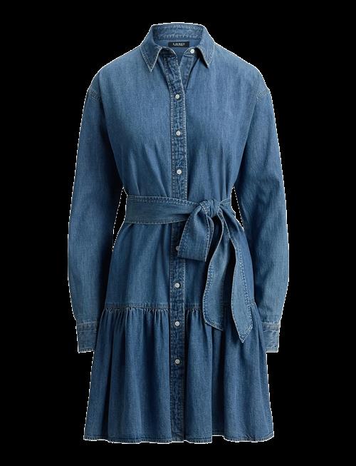 Lauren Ralph Lauren | Belted Denim Tiered Shirtdress | 44