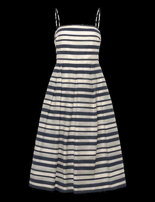 Lauren Ralph Lauren | Striped Satin Sleeveless Cocktail Dress | 34