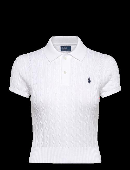 Polo Ralph Lauren | Cable-Knit Cotton Cropped Polo Shirt | L