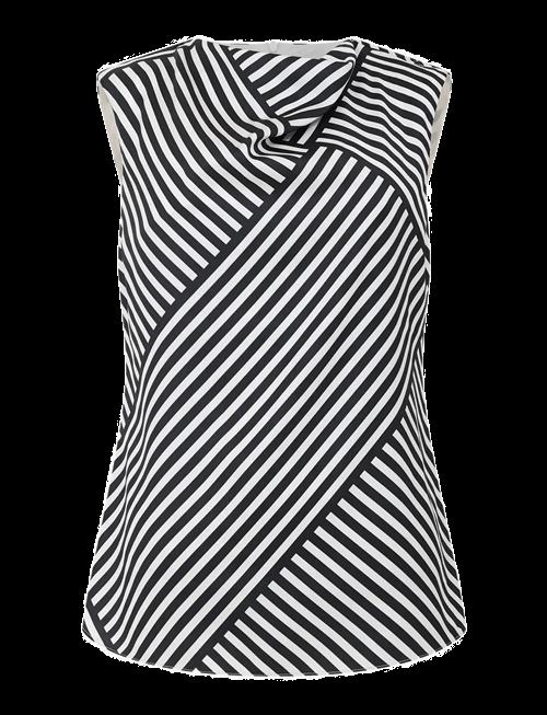 French Connection | Striped Damasco Cowl Nk Tank | 40