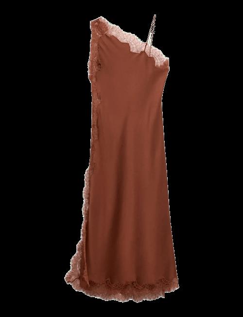 Mango | Asymmetric Satin Lace Dress | S