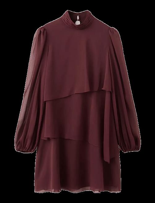 Mango | Ruffle Dress With Draped Neckline | XS