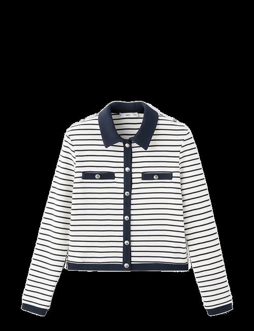Mango | Striped Cardigan With Jewel Buttons | S