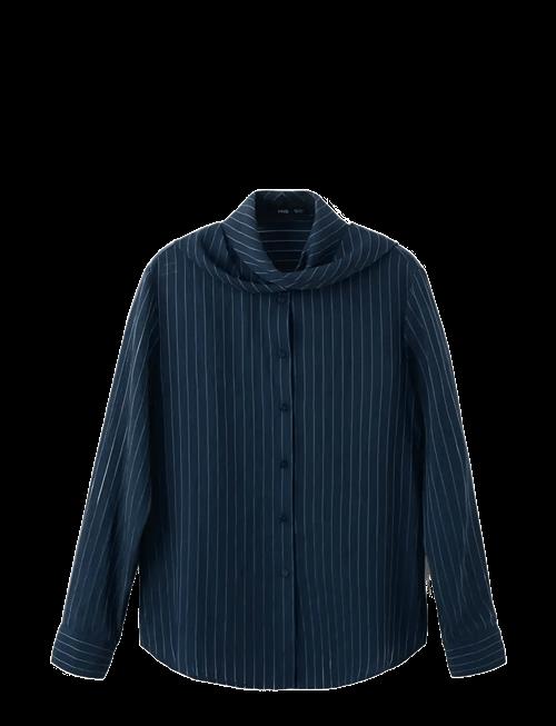 Mango | Striped Blouse With Bow Tie Neck | XS