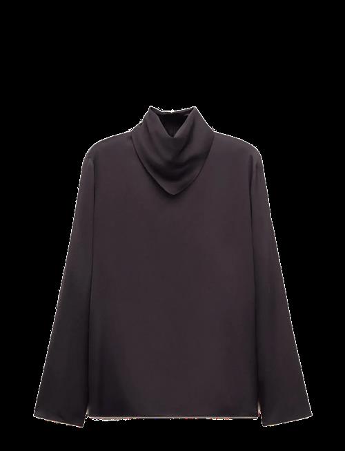 Mango | Satin Blouse With A Turtleneck | L