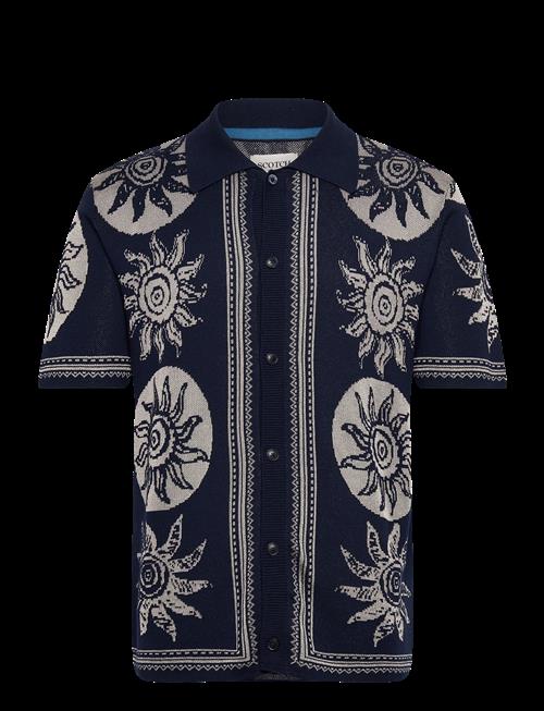 Scotch & Soda | Knitted Jaquard Short Sleeve Shirt | M