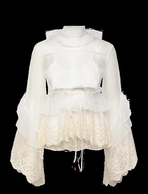 Bardot | Anyssa Lace Edge Ruffle Blouse | 38