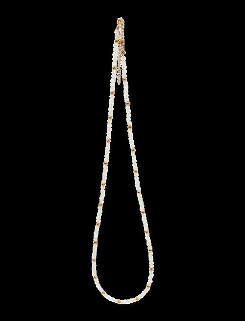 Pipol's Bazaar | Malia Steel Beaded Necklace White | ONE SIZE