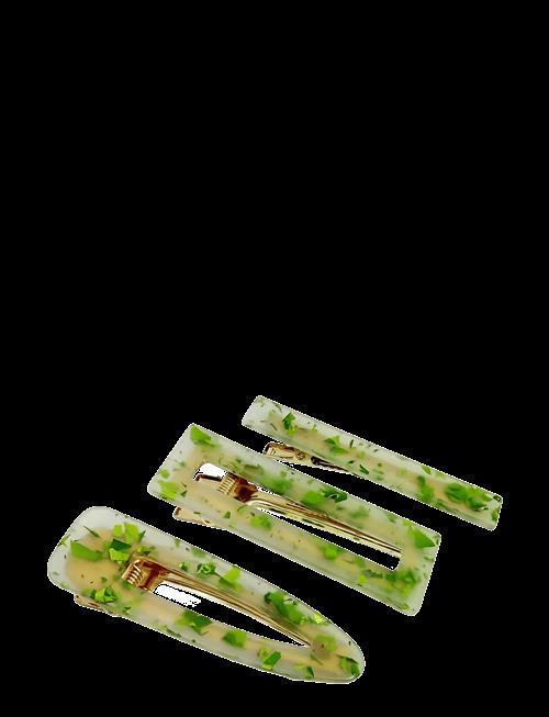 Pipol's Bazaar | Betsy Hair Clip 3 Pcs Pear Green Spot | ONE SIZE