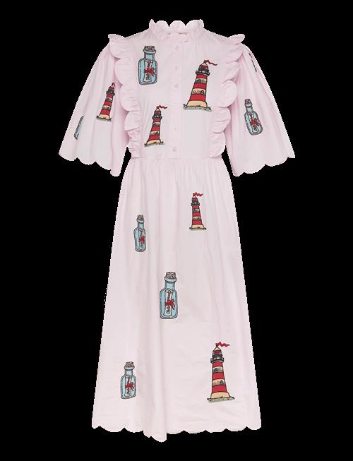 Stella Nova | Embroidered Midi Dress With Scallops | 34