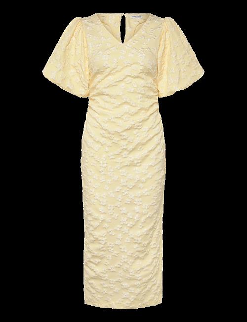 Bubbleroom | Puff Sleeve Jacquard Midi Dress | 36