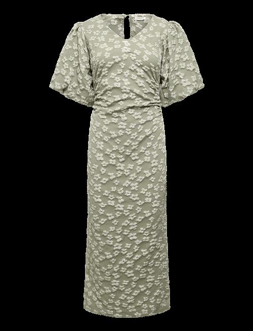 Bubbleroom | Puff Sleeve Jacquard Midi Dress | 38