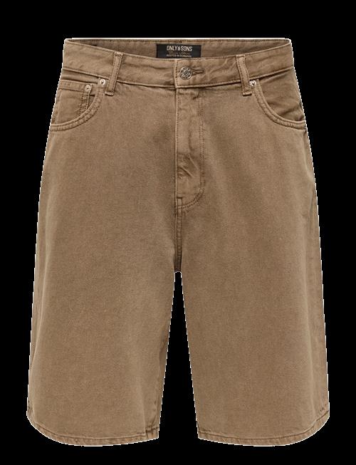 ONLY & SONS | Onscarl Ball. Brown 6602 Tai Dnm Shorts | XL