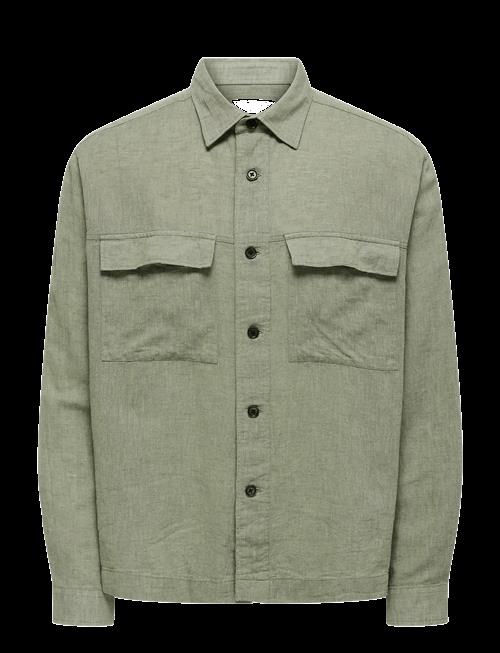 ONLY & SONS | Onscaiden Ls Overshirt Linen Blend | L