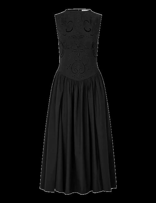 STINE GOYA | Broderie Cotton, Embroidered Midi Dress | XS