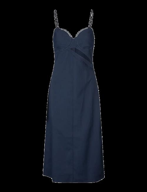 STINE GOYA | Embroidered Canvas, Strap Eyelet Midi Dress | M