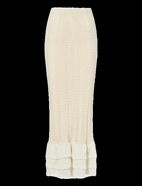 Malina | Zenna Crochet Trimmed Knitted Maxi Skirt | XS