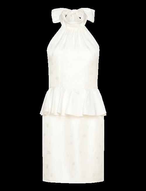 Malina | Katy Jacquard Ruffled Halterneck Mini Dress | 36
