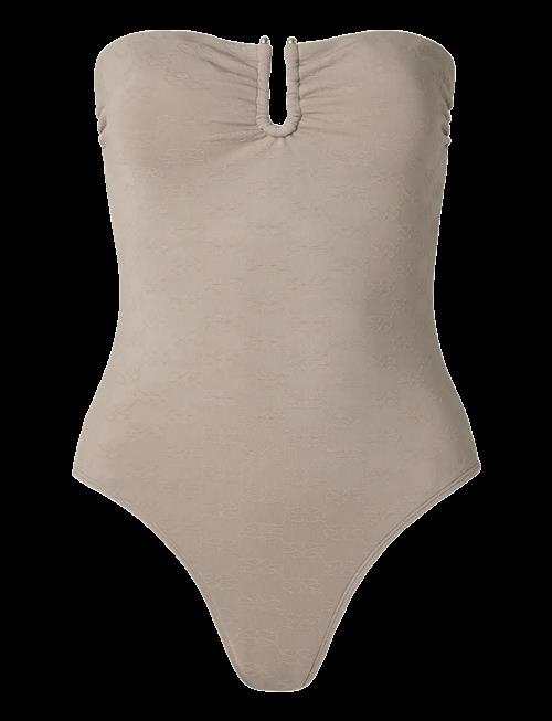 Malina | Signature Gold Embellished Bandeau Swimsuit | XS