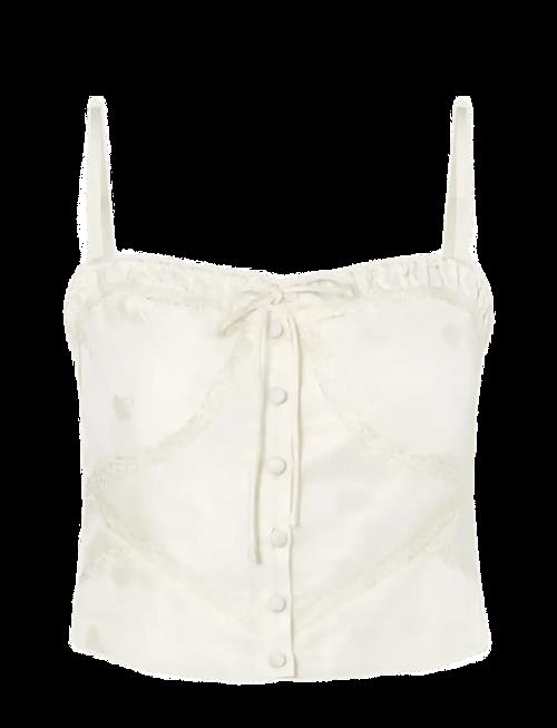 Malina | Milla Lace Trimmed Jacquard Top | 44