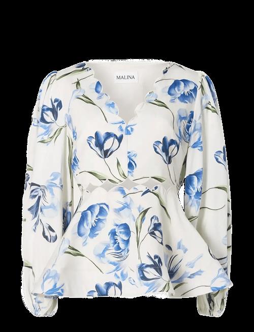 Malina | Maya Scalloped Balloon Sleeve Blouse | 38