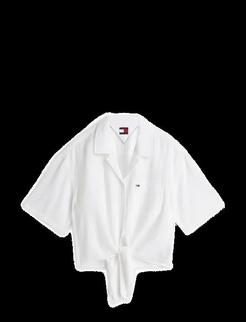 Tommy Jeans | Tjw Textured Tie Front Ss Shirt | L