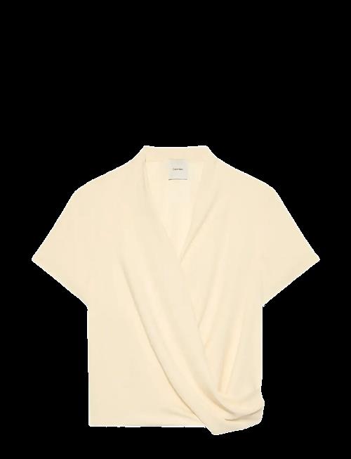 Calvin Klein | Crepe Ss Draped Wrap Top | XXS