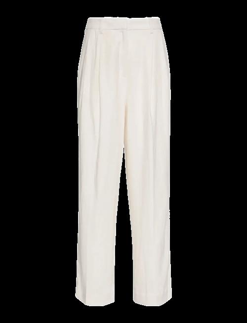 Calvin Klein | Linen Blend Wide Leg Pleated Tro | RG/4
