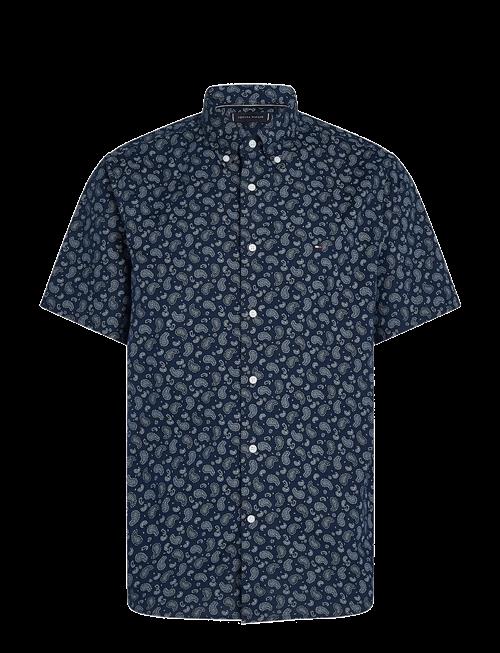 Tommy Hilfiger | Cotton Linen Paisley Rf Ss Shirt | XS