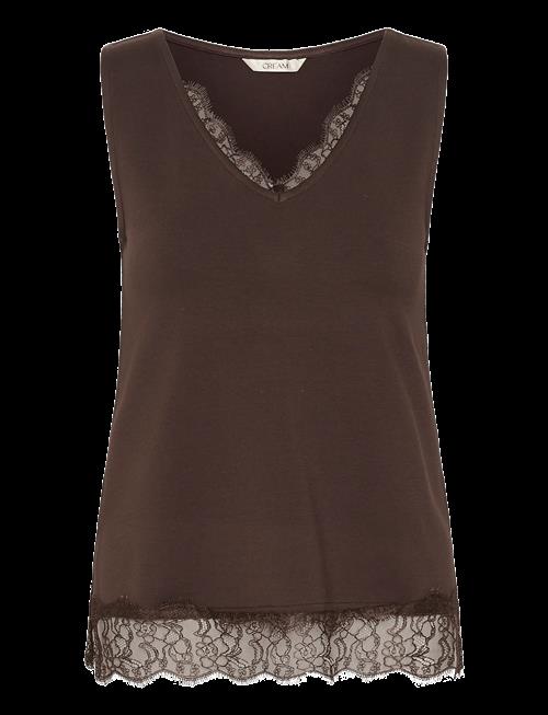 Cream | Cralvaia Jersey Lace Top | XXL