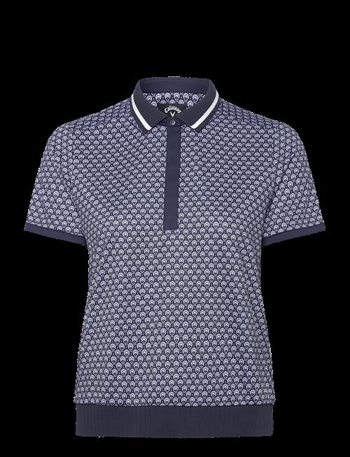 Callaway | Geo Print Rib Collar Polo | XS