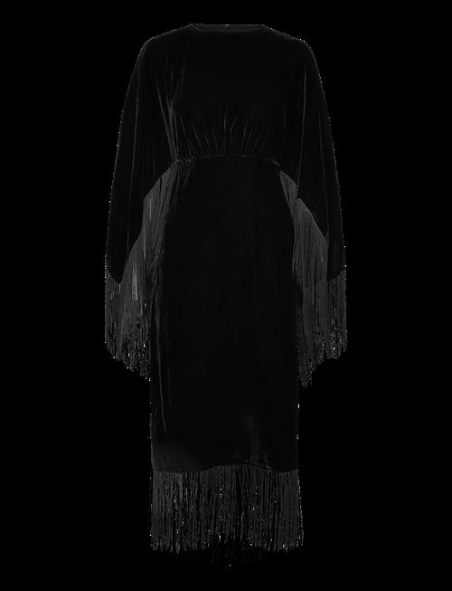 Malina | Tara Fringe Velvet Midi Dress | 34
