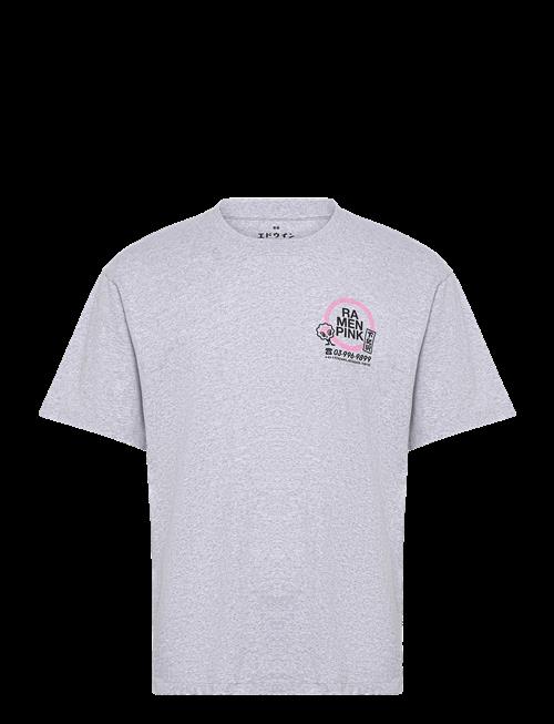 Edwin | Ramen Pink T-Shirt-Grey Marl | L