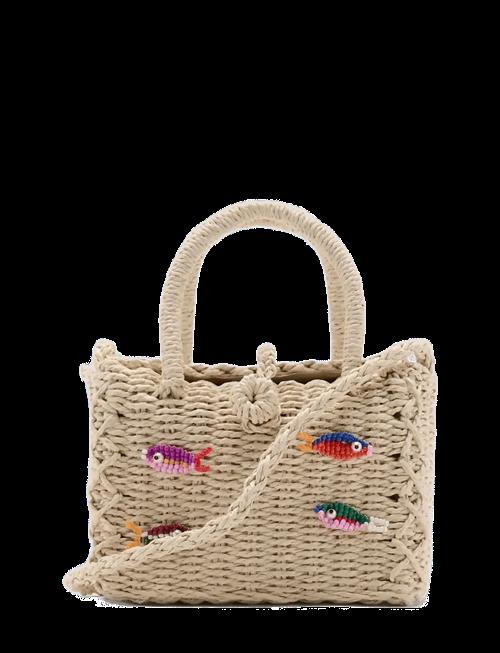 Mango | Mini Raffia Bag With Fish Design | ONE SIZE