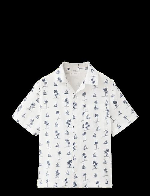 Mango | Palm Tree Print Cotton Shirt | 128