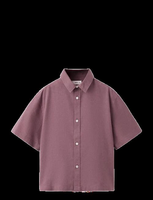 Mango | Short Sleeve Linen-Blend Shirt | 128