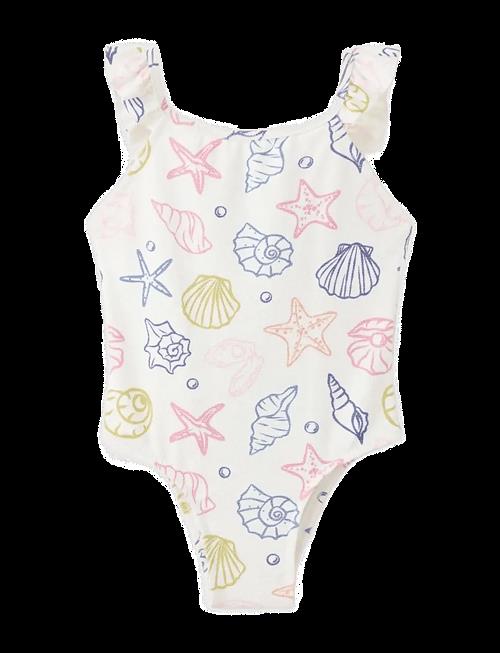 Mango | Navy Print Swimsuit With Ruffles | 92