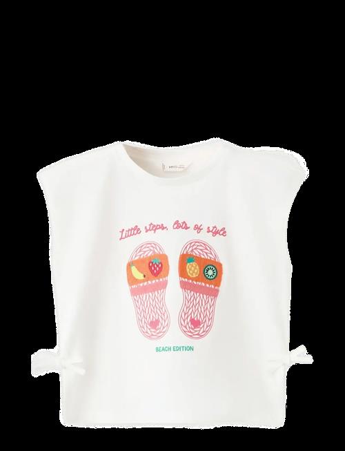 Mango | Printed Cotton T-Shirt With Ties | 92