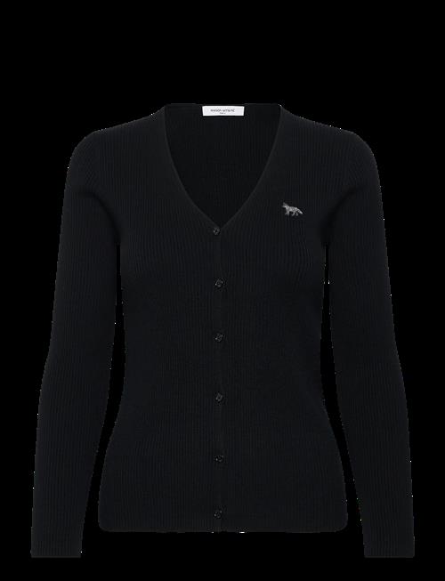 Maison Kitsune | Baby Fox Fine Rib Wool Cardigan Black | S