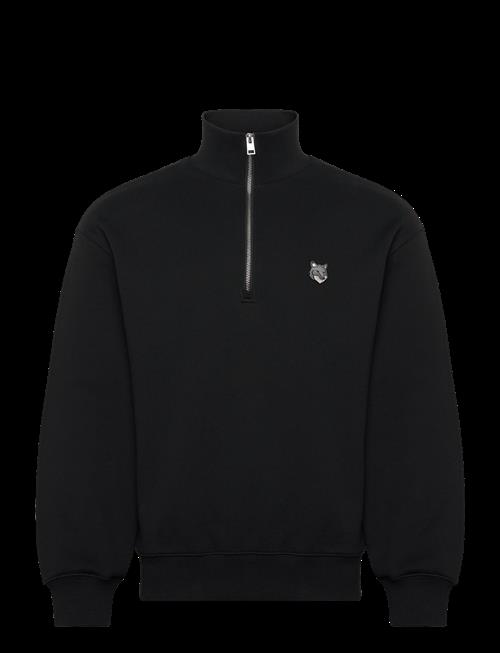 Maison Kitsune | Grey Fox Head Patch Comfort Half Zipped Sweatshirt | L
