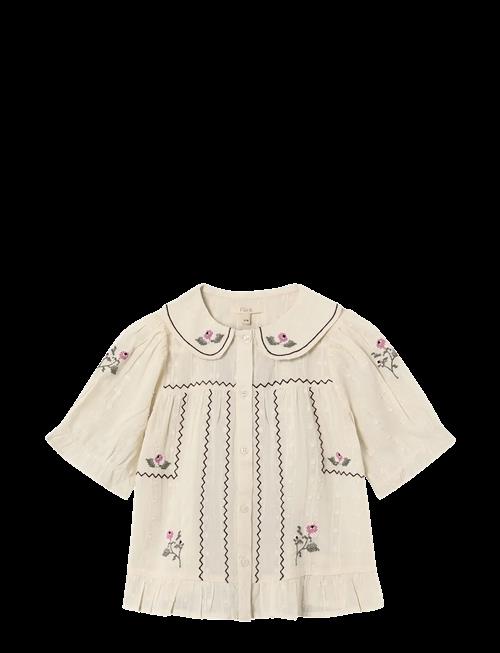 Fliink | Dobby Ss Rose Embr Blouse | 122