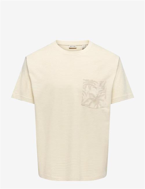 ONLY & SONS | Onsfred Stripe Life Rlx Leaf Ss Pckt Tee | XL