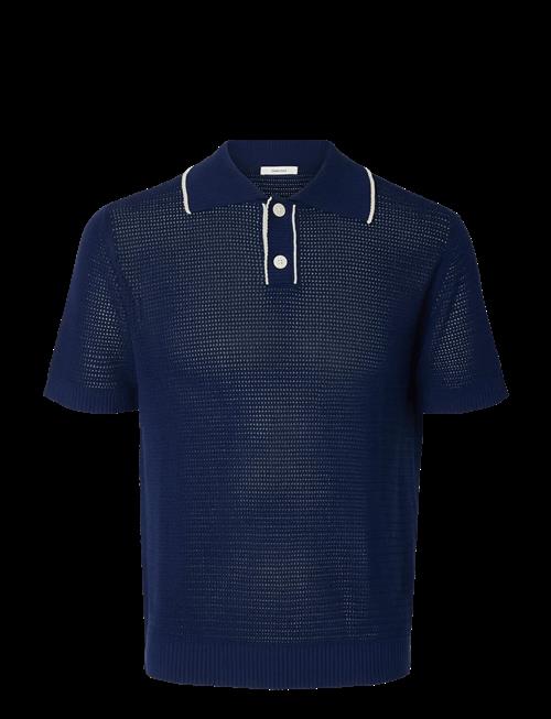 Selected | Slhjesse Ss Knit Open Structure Polo | L