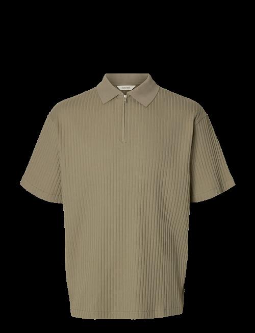 Selected | Slmrelaxsimon Ribbed Ss Zip Polo | S